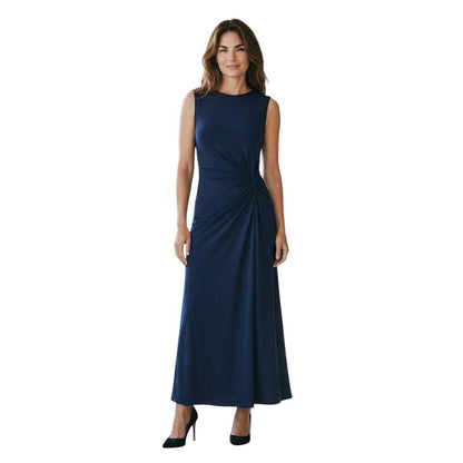 Sleeveless Midi Dress Navy Rocco Ragni sold at Aqualta 3
