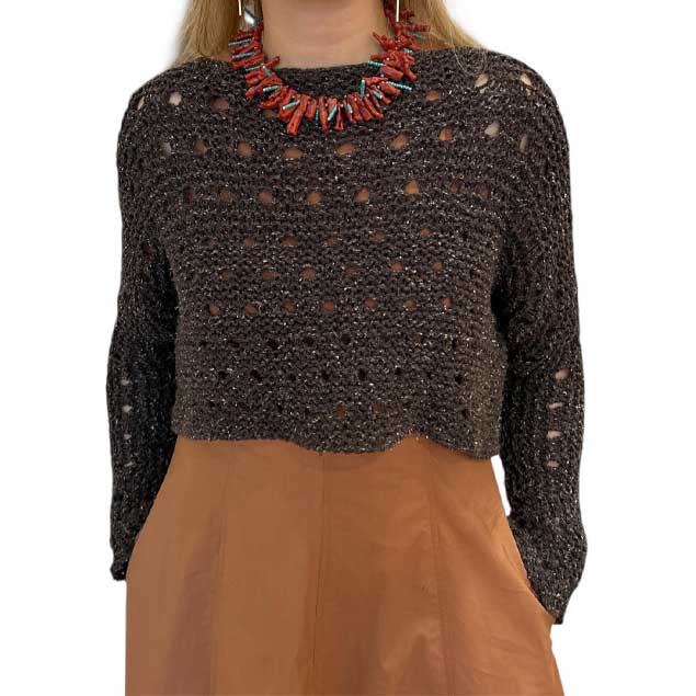 Sleeveless long cotton dress Brown Caliban sold at aqualta 3