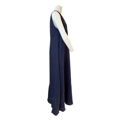 Sleeveless long linen dress Navy Caliban sold at Aqualta 2