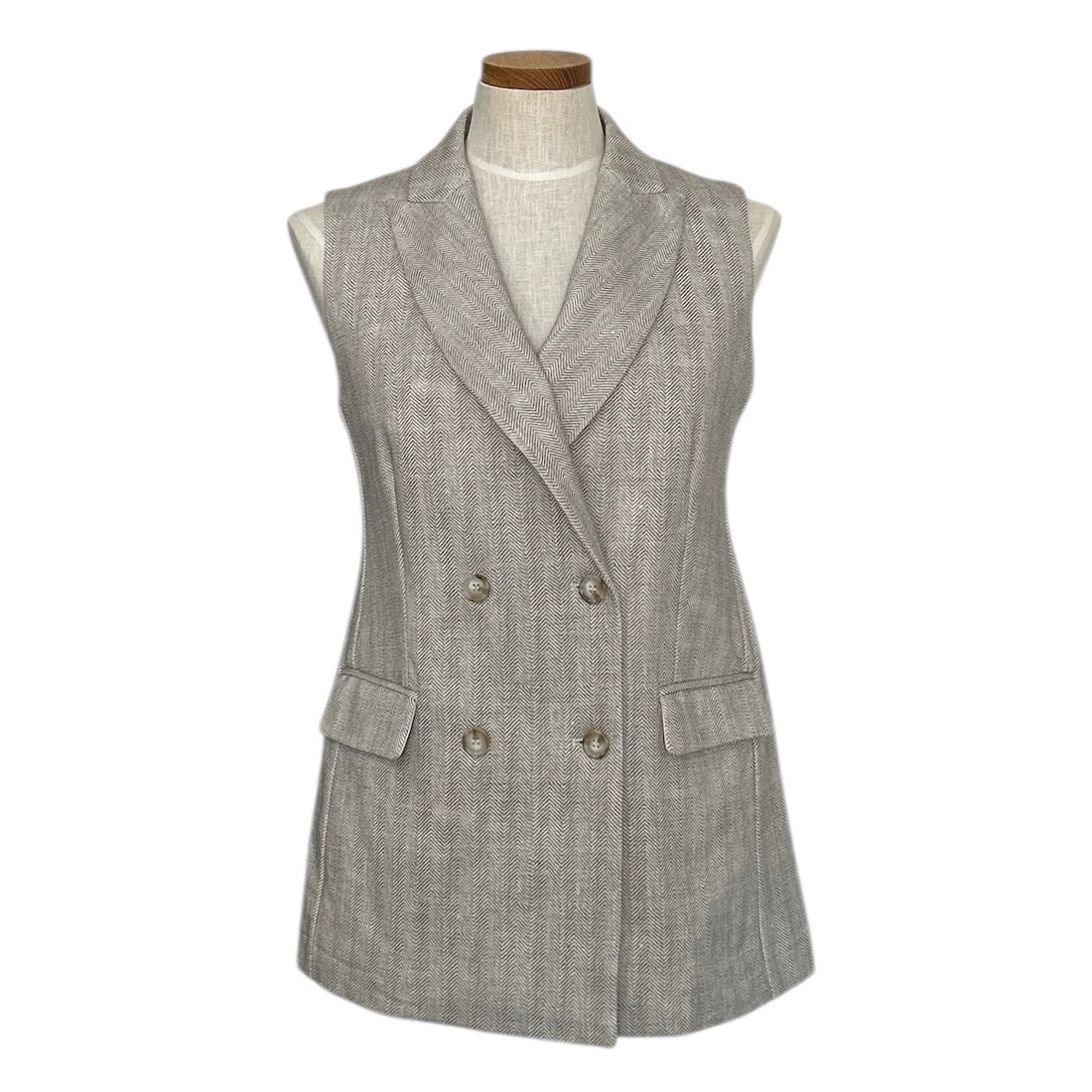 Check our Gorgeous Sleeveless Jersey Jacket White Herringbone Goodmatch Collection Made In Italy At Aqualta