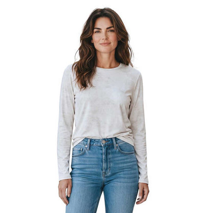 Goodmatch slim round neck essential top in vintage white sold at Aqualta