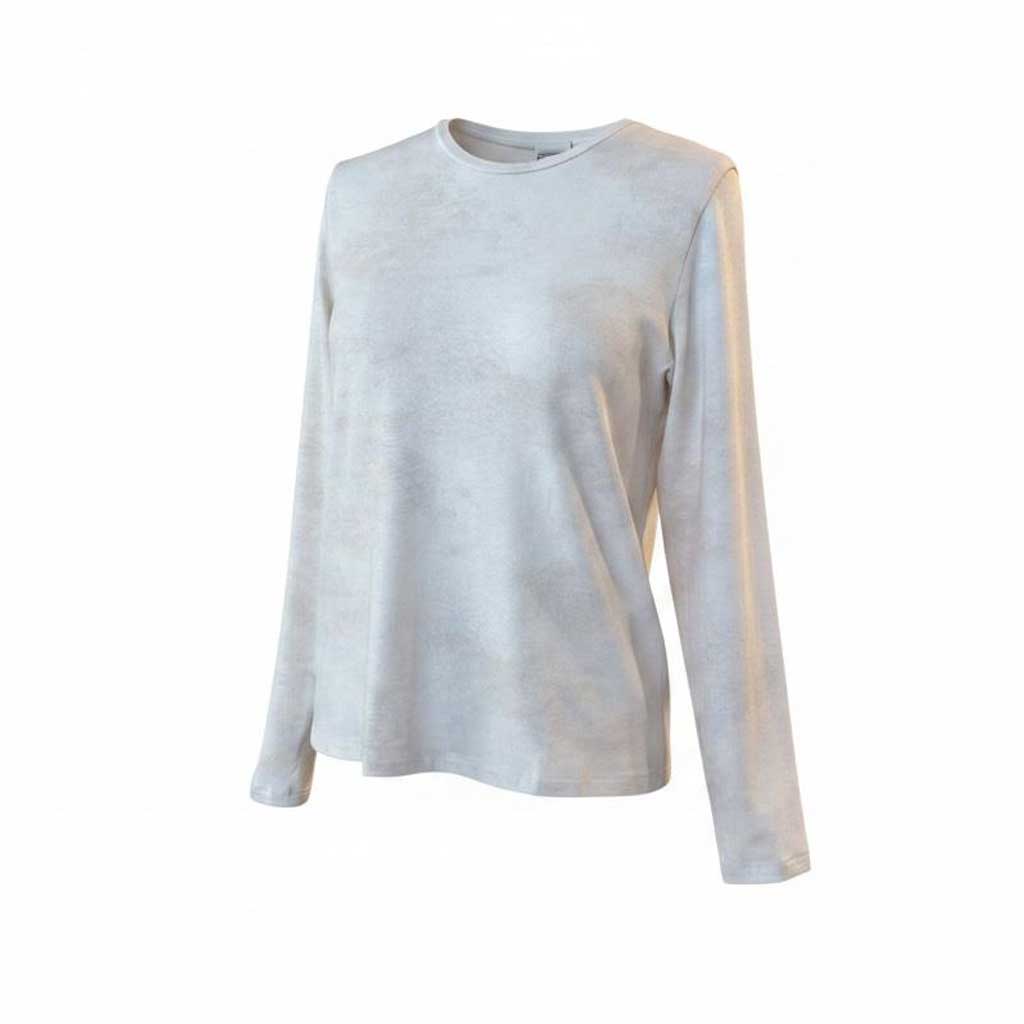 Women’s vintage white slim fit round neck top by Goodmatch at Aqualta