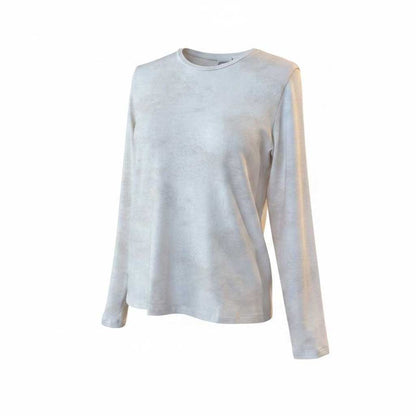 Women’s vintage white slim fit round neck top by Goodmatch at Aqualta