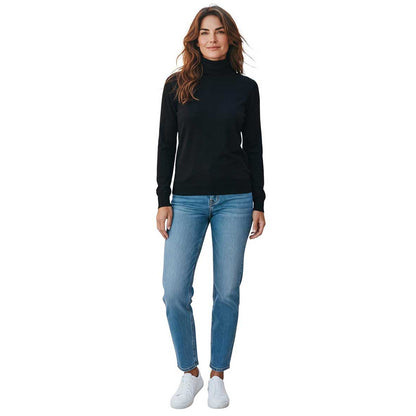 Sand essential black turtleneck with slim fit, available at Aqualta.