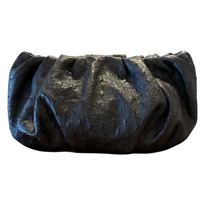 Small Clutch Ostrich Black Biagini sold at Aqualta