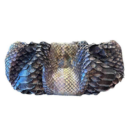 Small Clutch Python Chagall Blue Biagini sold at Aqualta