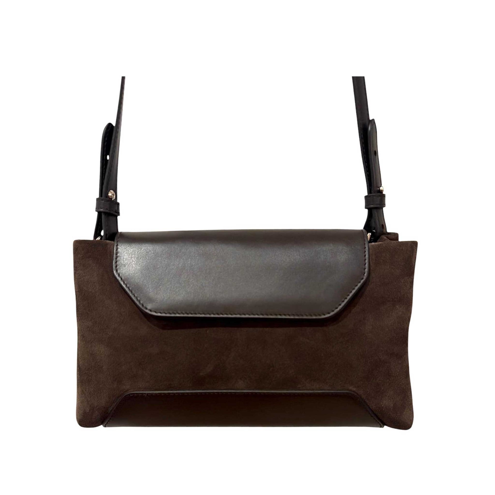 Small Crossbody Suede & Leather Brown for women Biagini sold at Aqualta 2