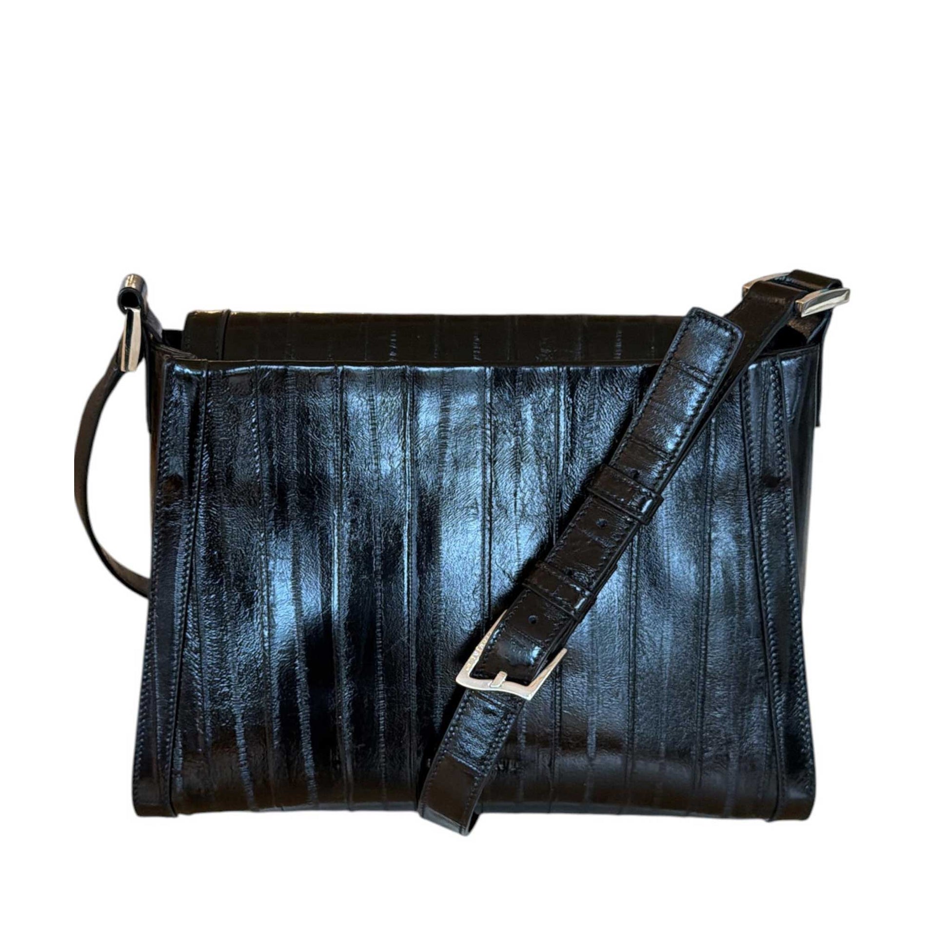 Elegant Crossbody Eel leather Black Biagini sold at Aqualta 2