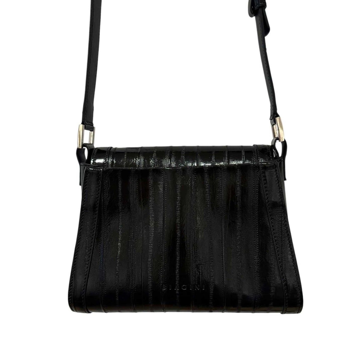 Small Elegant Crossbody Eel leather Black Biagini sold at Aqualta 2