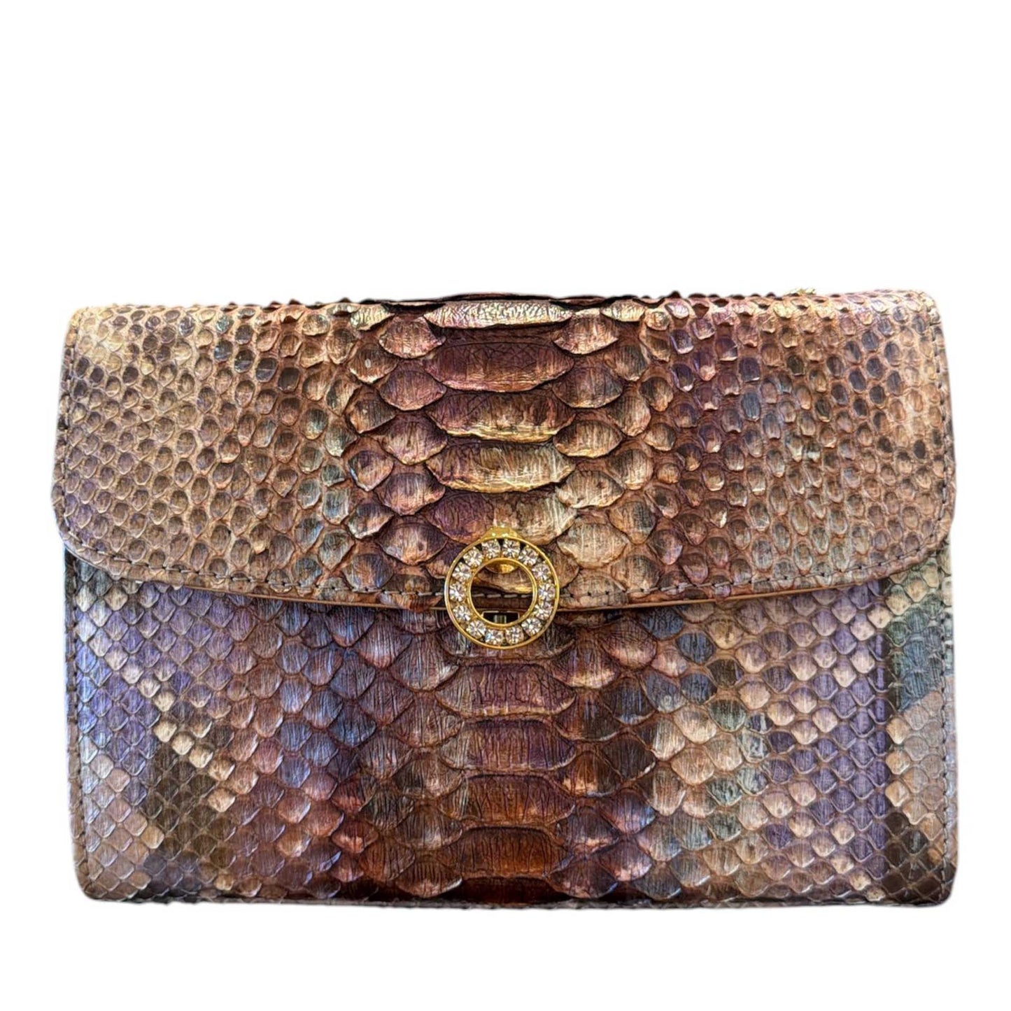 Small Gold Chain Shoulder Bag Rose Chagall Python Biagini sold at Aqualta