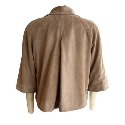 Suede Leather Crop Jacket Sand Suprema sold at Aqualta 2