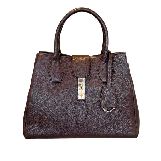 Top Handle Leather Satchel Bag brown Biagini sold at Aqualta