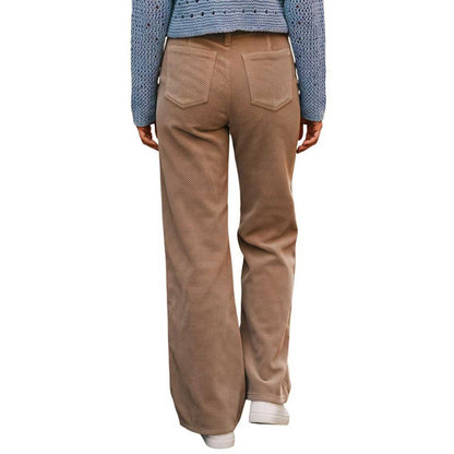 Velvet flare cut Pants Camel color Shaft Jean sold at Aqualta 2