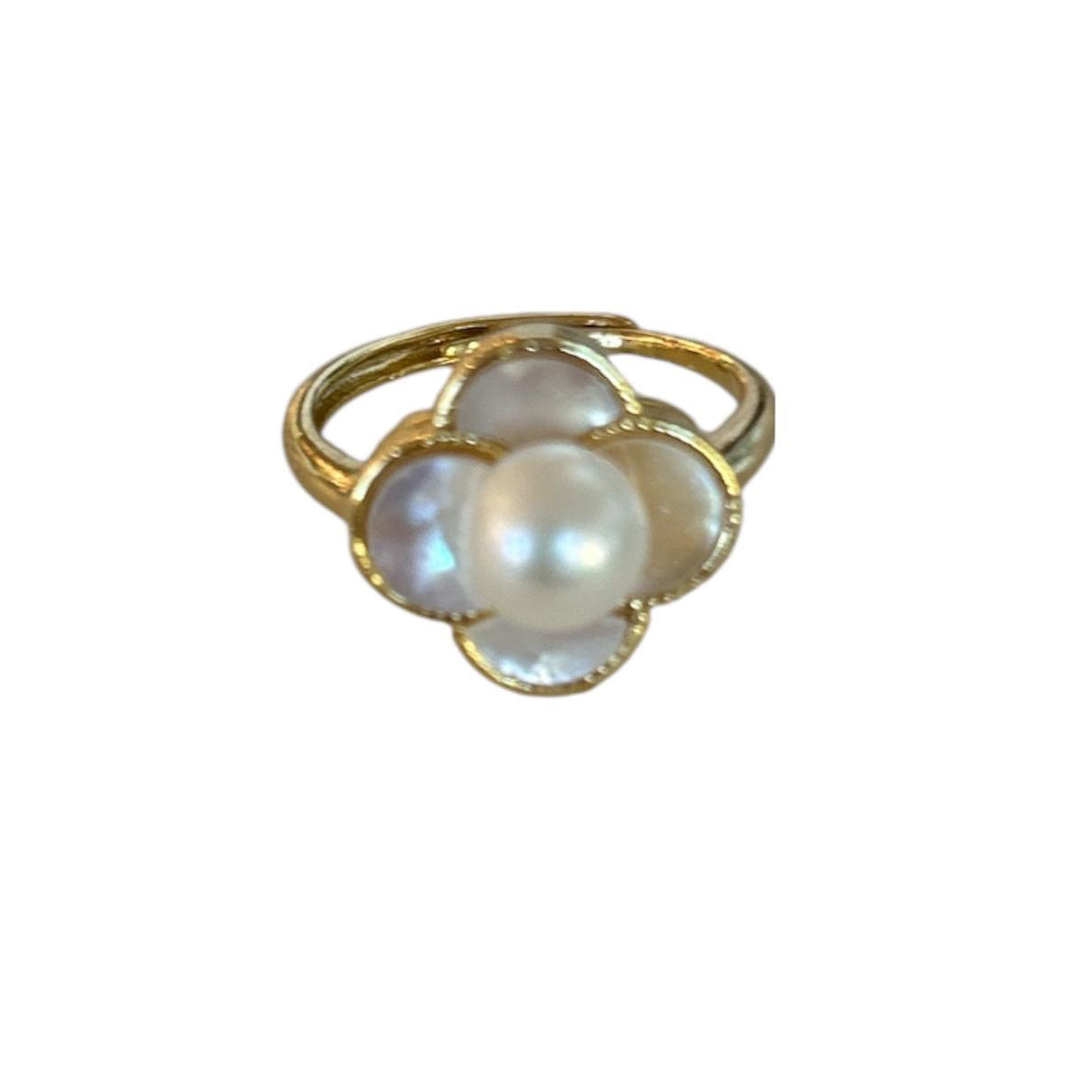 White Pearls & Gold Plated ring Sold At Aqualta