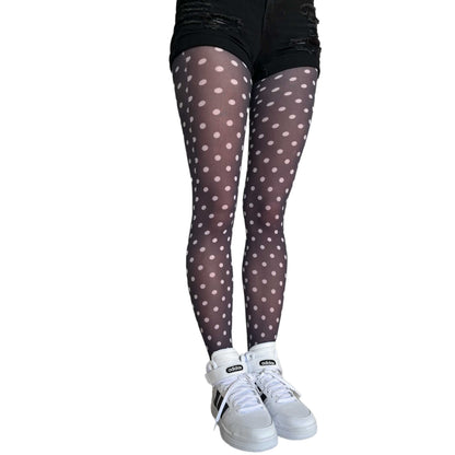 Discover our White Dotted Tights for Women Malka Chic