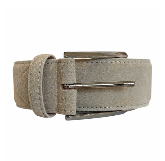 Wide Suede belt SS buckle Sand Biagini sold at Aqualta