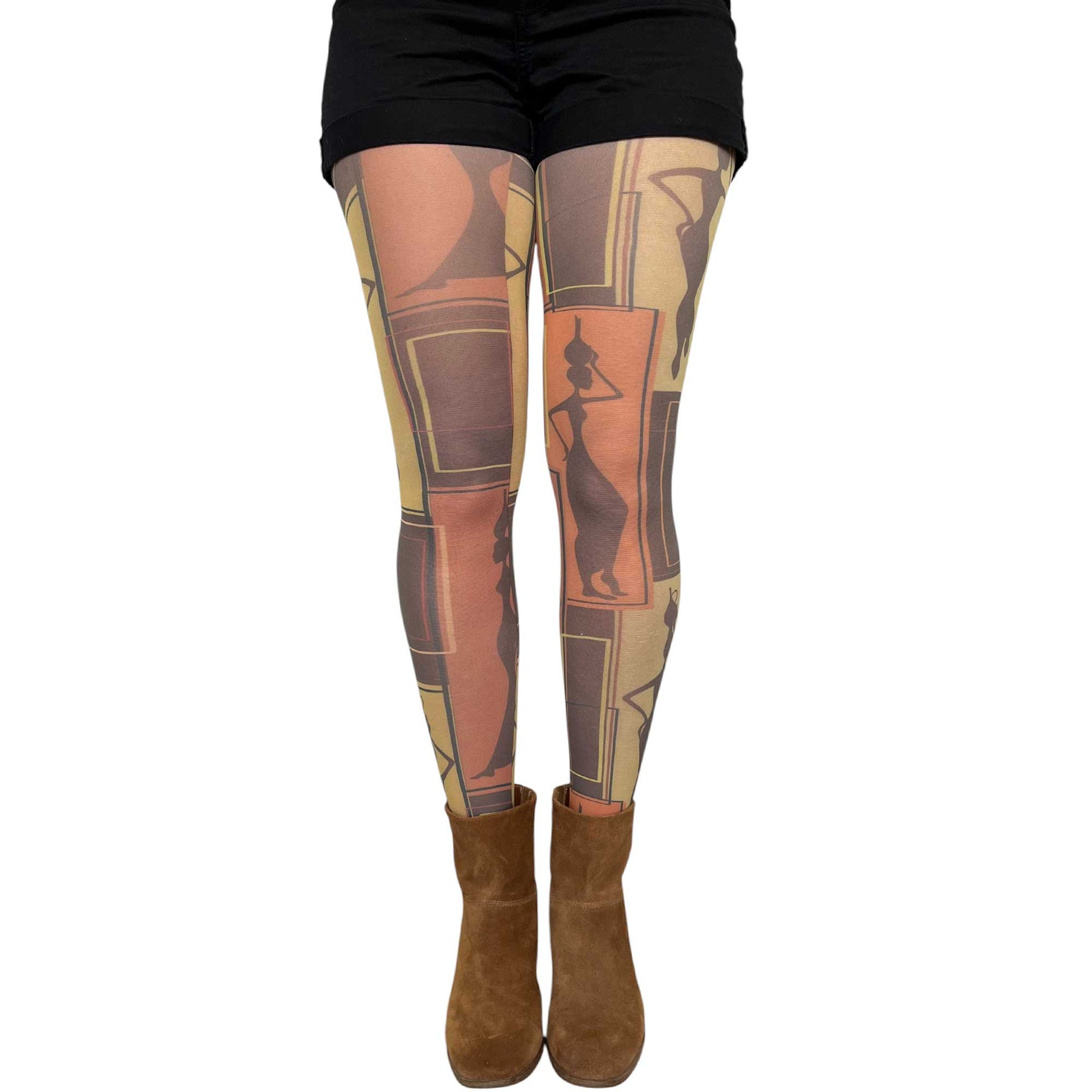 Stylish African Art tights for women with bold creative prints and unique everyday fashion look