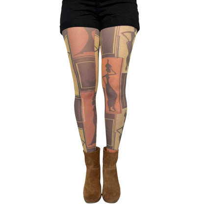 Stylish African Art tights for women with bold creative prints and unique everyday fashion look