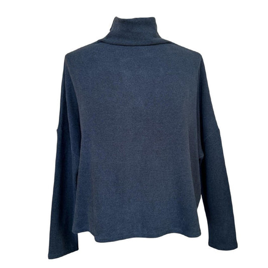 Basic Sweater Cowl Neck Navy - AQUALTA