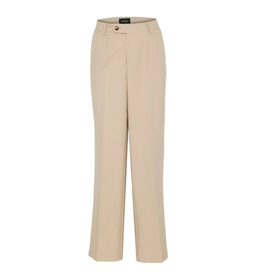 Tailored high-waisted trousers with darts Sand Sold at Aqualta