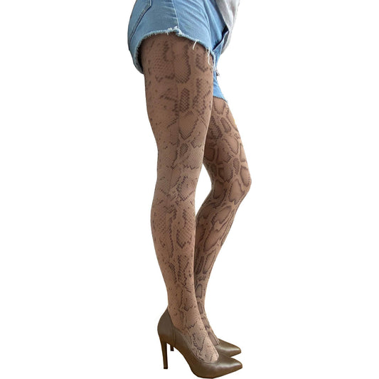 Beige Snake Tights - AQUALTA
