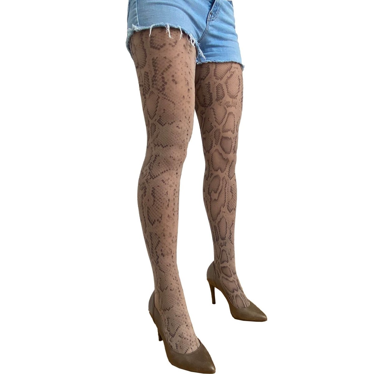 Beige Snake Tights - AQUALTA