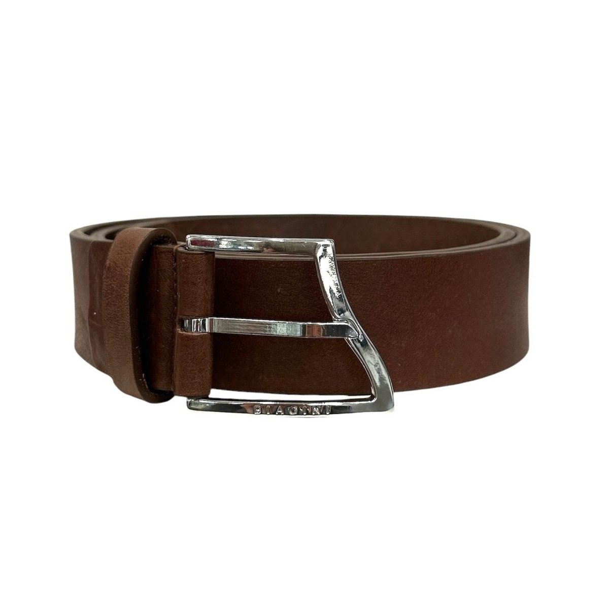 Belt Wave Calf leather Silver Buckle Brown - AQUALTA