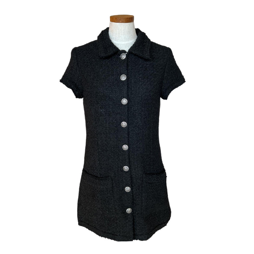 Black Tweed Short Dress Sand sold at Aqualta