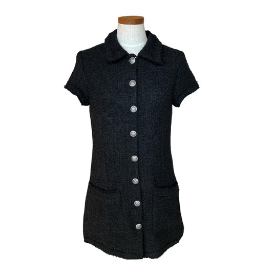 Black Tweed Short Dress Sand sold at Aqualta
