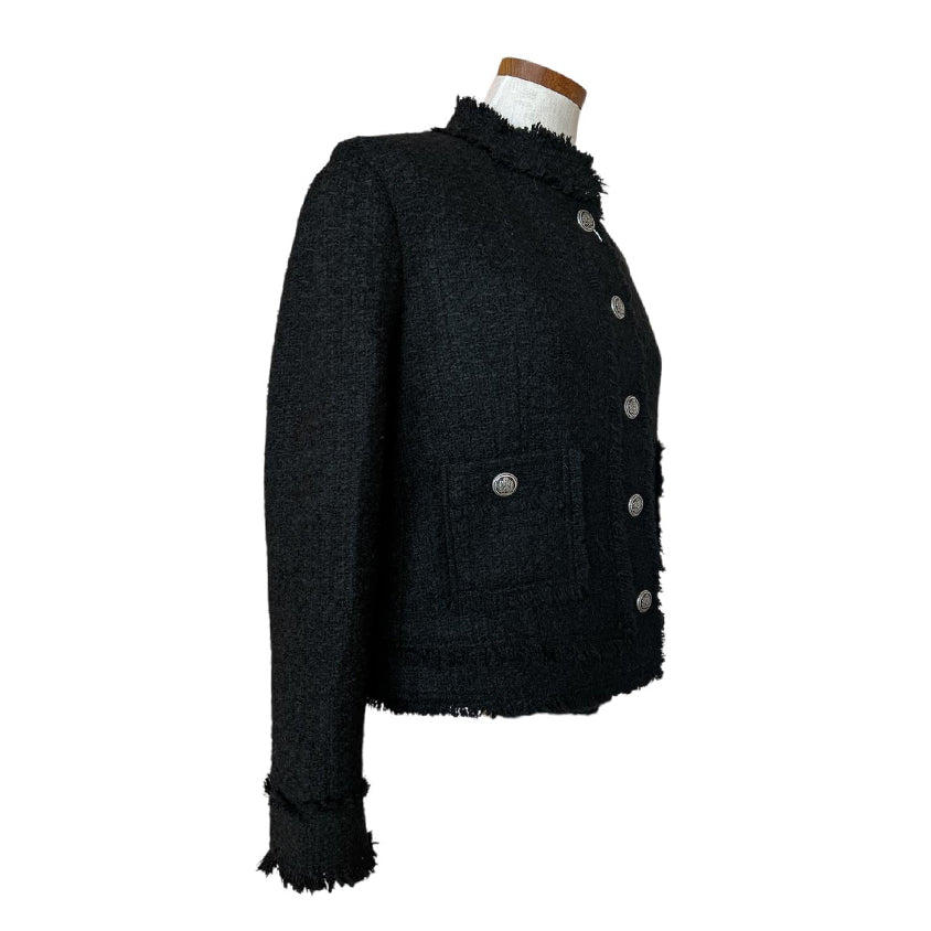 Side Picture of Black Tweed Short Jacket Sand sold at Aqualta