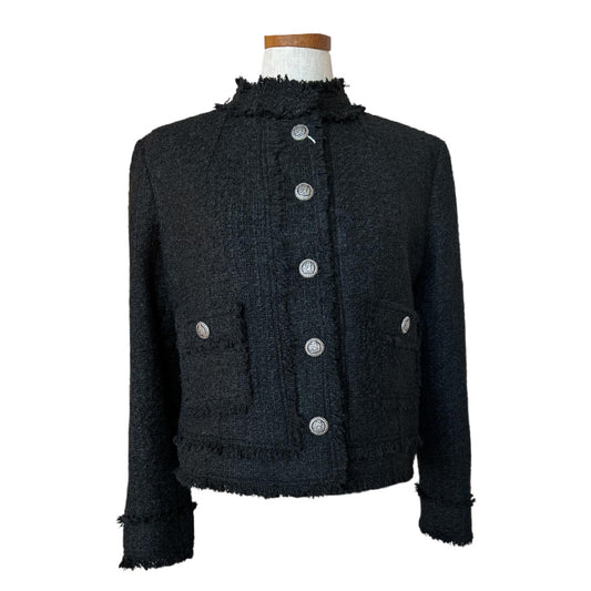 Front Picture of Black Tweed Short Jacket Sand sold at Aqualta