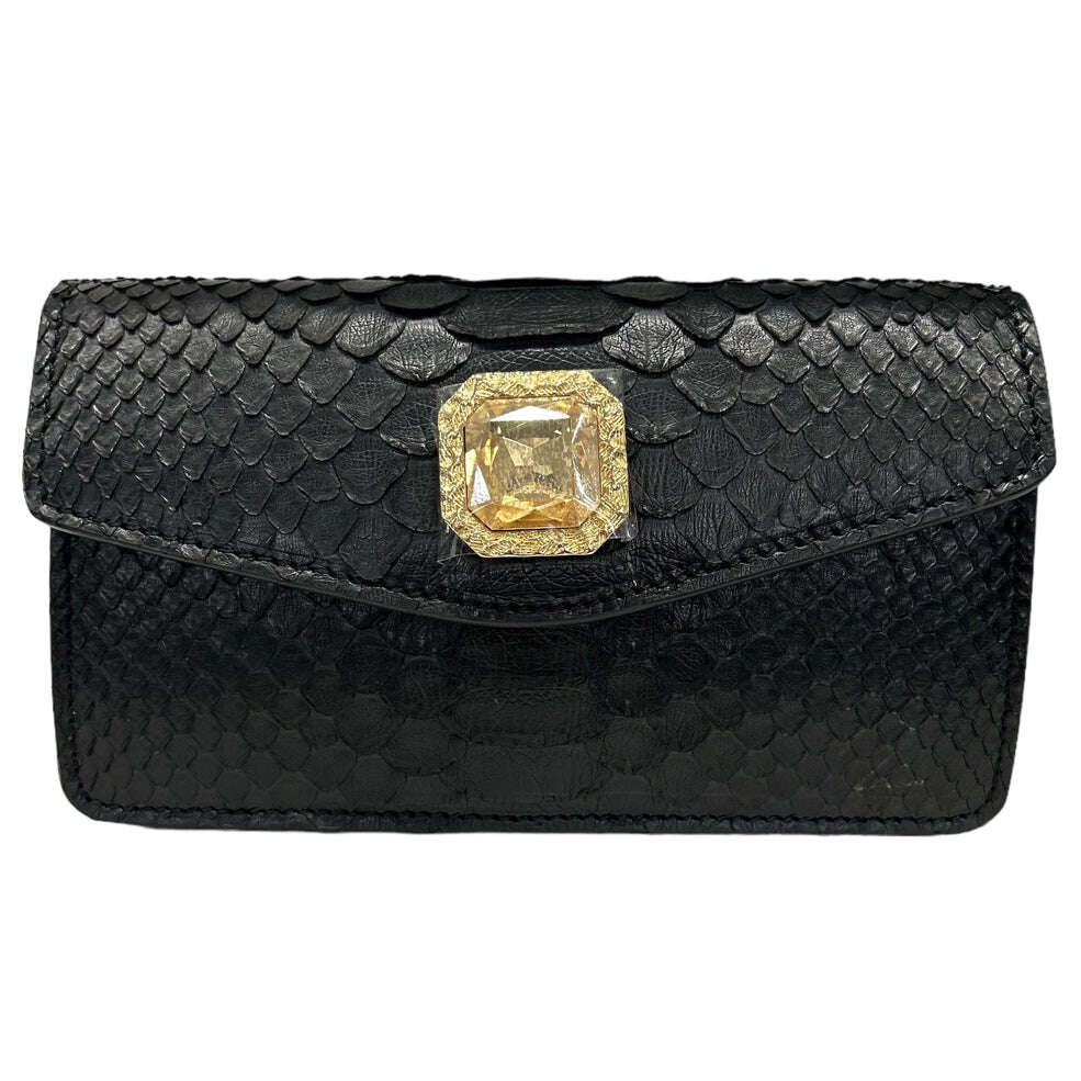 Black Hope Bag Python Swarovski and Metal Chain Biagini at Aqualta 2