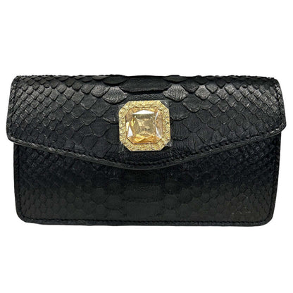 Black Hope Bag Python Swarovski and Metal Chain Biagini at Aqualta 2