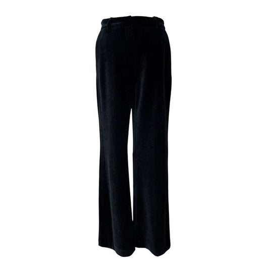 Black Palazzo Pants Velvet - AQUALTA