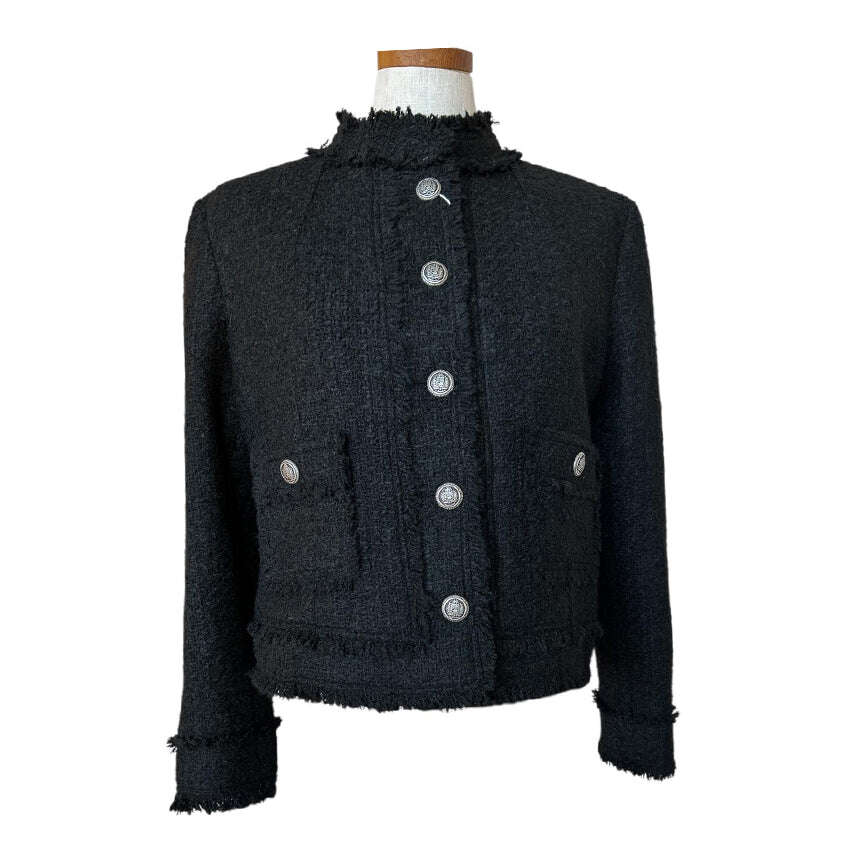 Black Tweed Short Jacket - AQUALTA