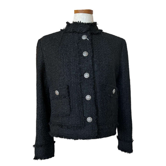 Black Tweed Short Jacket - AQUALTA