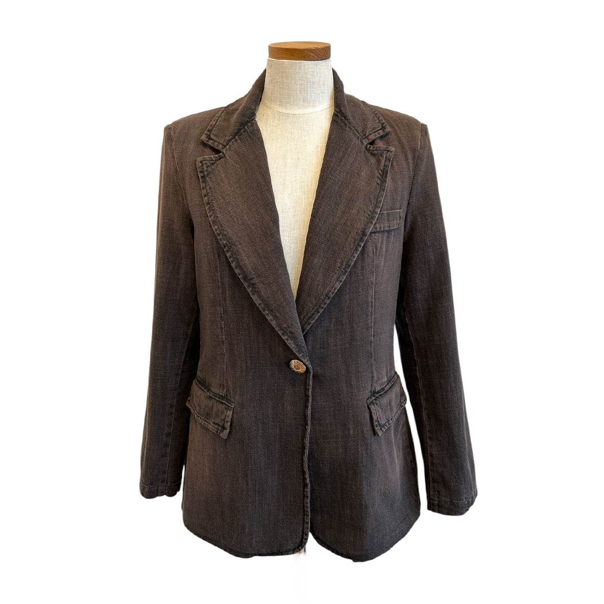 Blazer Brown Japan Denim fitted Cut - AQUALTA