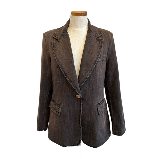 Blazer Brown Japan Denim fitted Cut - AQUALTA