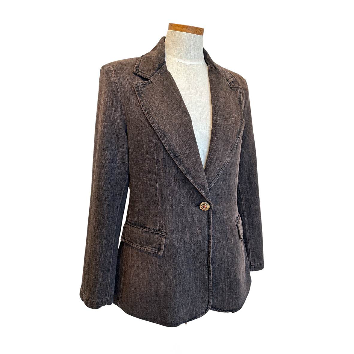 Blazer Brown Japan Denim fitted Cut - AQUALTA