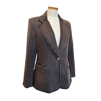 Blazer Brown Japan Denim fitted Cut - AQUALTA
