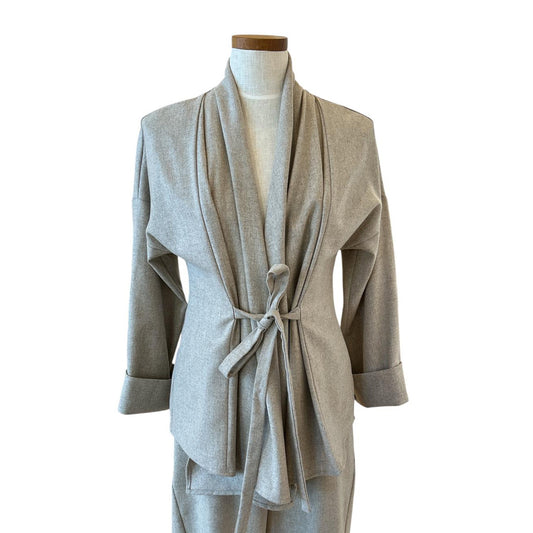 Font picture of Blouse Jacket with Laces cream for women Neirami slde at Aqualta