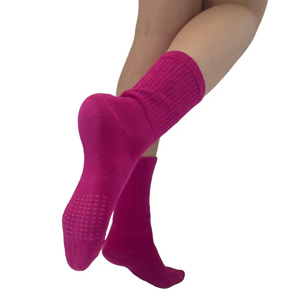 Bright Pink Extra Wide Bamboo Super Soft Socks for Women Malka Chic