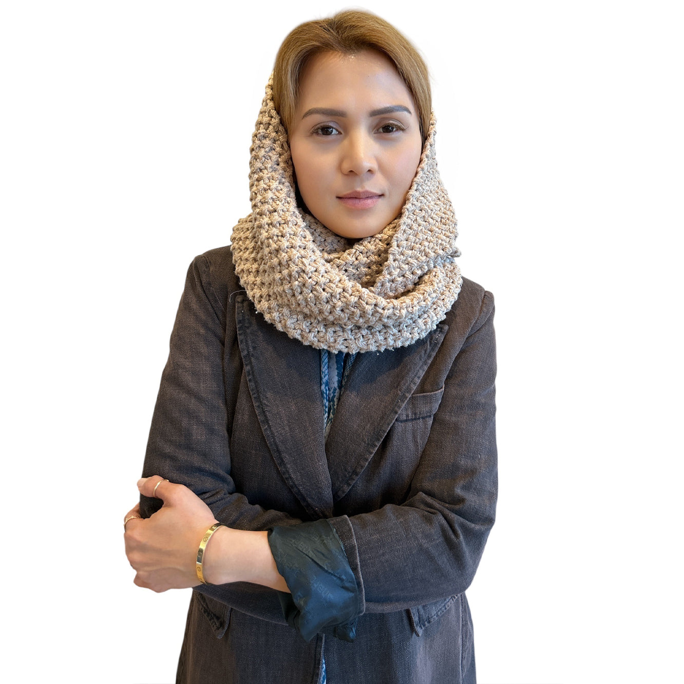 Infinity scarf Balloon knit Solid colors