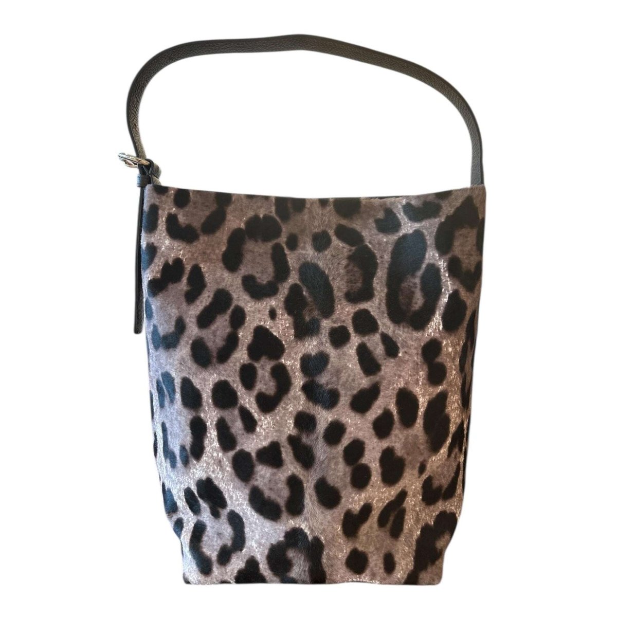 Bucket Bag Pony hair Animal print Taupe & Black - AQUALTA