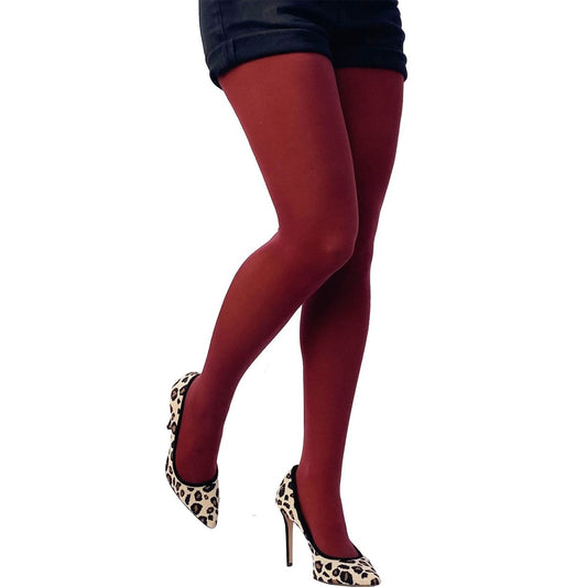 Burgundy Opaque Tights - AQUALTA