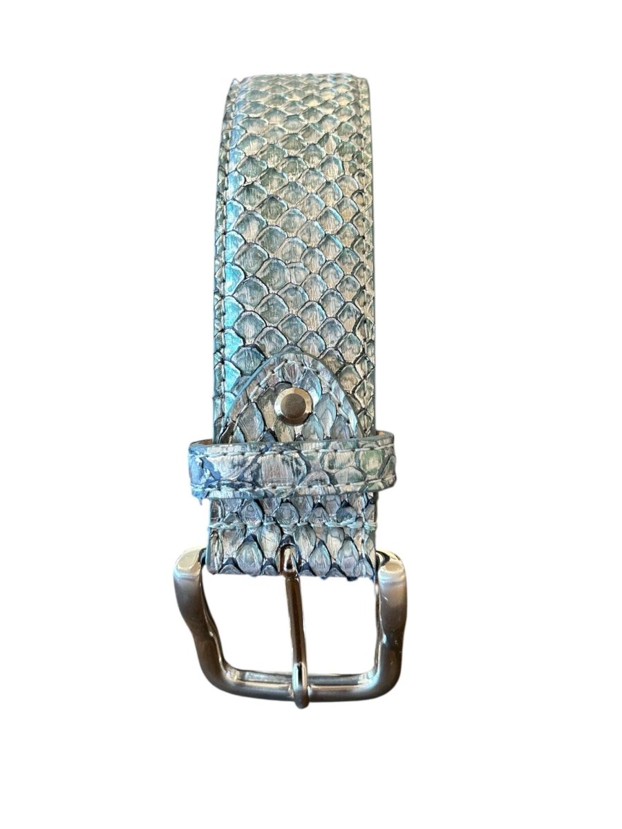 Chagall Metallic Blue Belt Python - AQUALTA