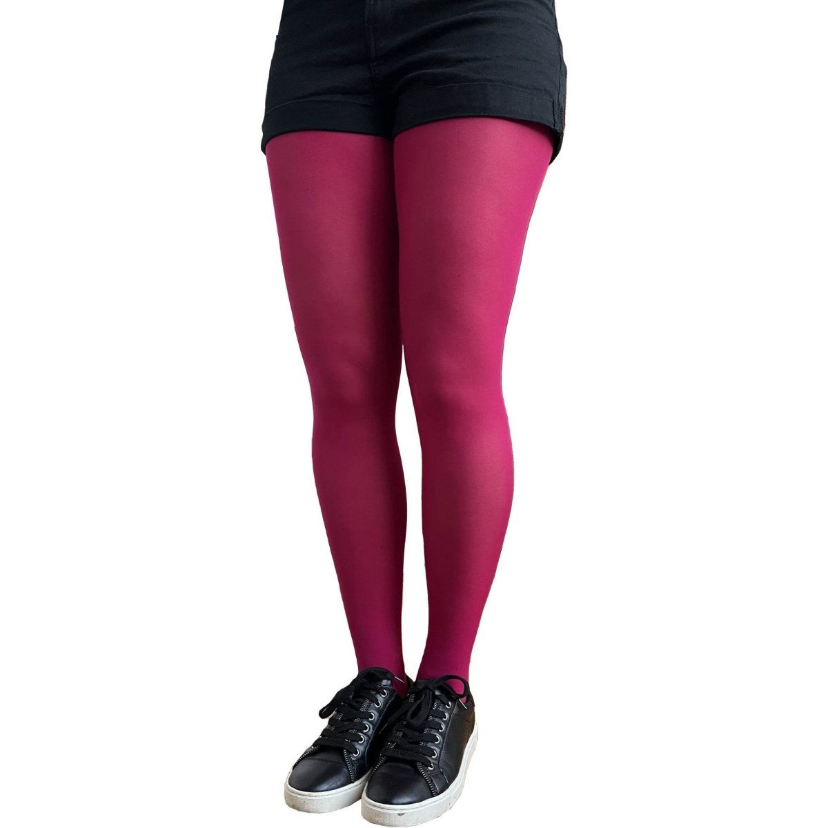 Cherry Pink Opaque Tights - AQUALTA