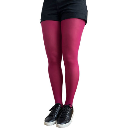 Cherry Pink Opaque Tights - AQUALTA