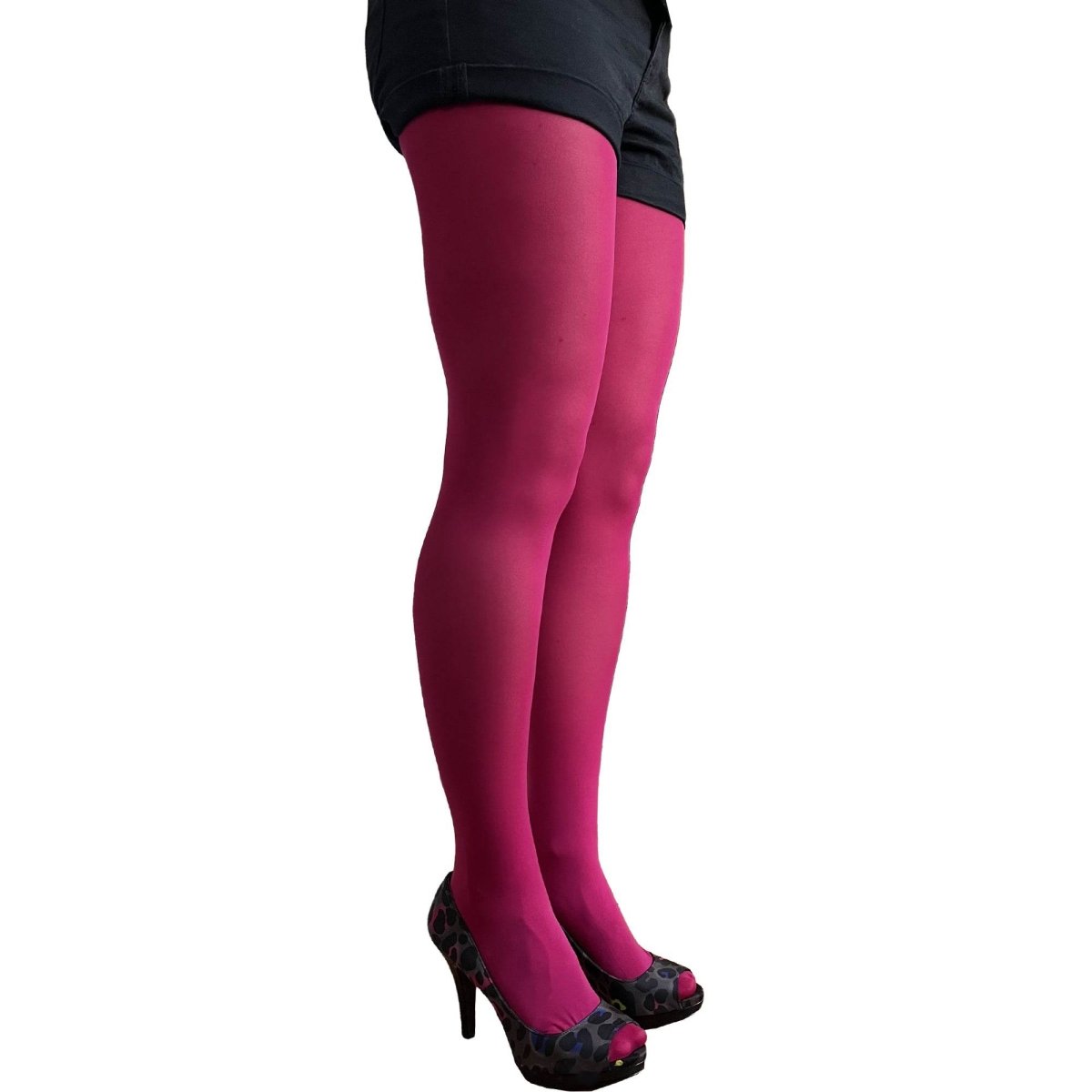 Cherry Pink Opaque Tights - AQUALTA