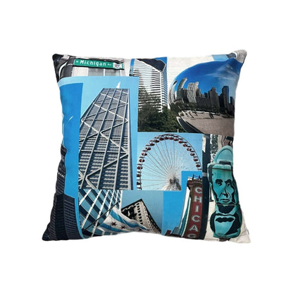 Chicago decorative Pillow cover 16 x 16 - AQUALTA
